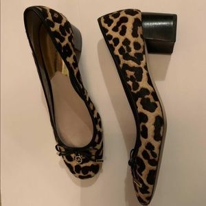 Like New Michael Kors Leopard print calf hair heels